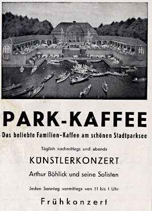 Anzeige Künstlerkonzert im Park-Kaffee